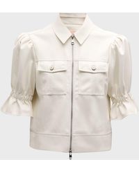 Cinq À Sept - Holly Cropped Vegan Leather Jacket - Lyst