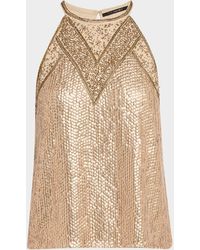 Kobi Halperin - Luna Bead & Sequin Halter Blouse - Lyst