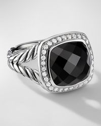 David Yurman - Albion Ring With Gemstone And Diamonds In Silver, 11mm - Lyst