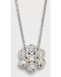 Bayco - 18k White Gold Flower Diamond Pendant Necklace - Lyst