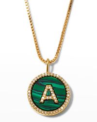 Sequin - Malachite Initial Necklace - A - Lyst