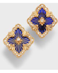 Buccellati - 18k Yellow Gold Opera Tulle Medium Blue Diamond Earrings - Lyst