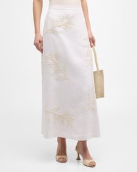 Lafayette 148 New York - Embroidered A-Line Maxi Skirt - Lyst