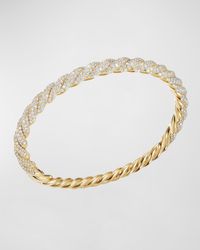 David Yurman - Stax 18k Gold Diamond Twist Bracelet, Size M - Lyst
