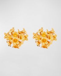 Oscar de la Renta - Bouquet Of Flowers Button Earrings - Lyst