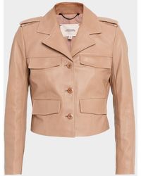 Dorothee Schumacher - Sleek Statement I Lambskin Leather Crop Jacket - Lyst