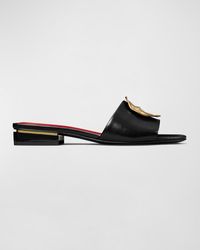 Tory Burch - Patos Disc Leather Slide Sandals - Lyst