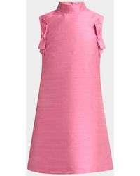 Valentino Garavani - Bow Shantung Silk Mini Dress - Lyst