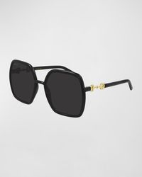 Gucci - Logo 55mm Oversized Geometric Sunglasses - Lyst