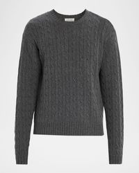 FRAME - Cable Knit Cashmere And Wool Crewneck Sweater - Lyst