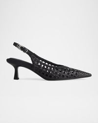 Rag & Bone - 55Mm Brynn Woven Leather Slingback Pumps - Lyst