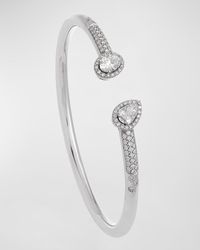 Krisonia - 18k White Gold Cuff Bracelet With Mixed-cut Diamonds - Lyst