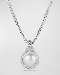 David Yurman - Petite Cerise Pearl Pendant Necklace W/pave Diamonds - Lyst