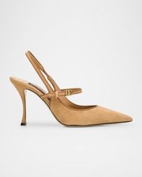 Dolce & Gabbana - Suede And Nappa Slingbacks - Lyst