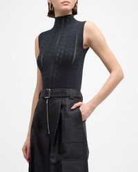Marc Jacobs - Mock-Neck Monogram Pointelle Knit Sleeveless Bodysuit - Lyst