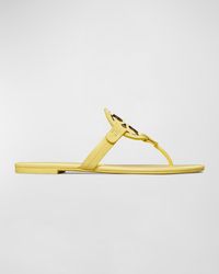 Tory Burch - Miller Glossy Logo Thong Sandals - Lyst