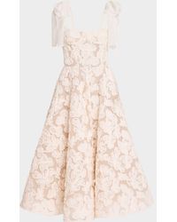 Bronx and Banco - Sabrina Lace Midi Dress With Bow Details - Lyst