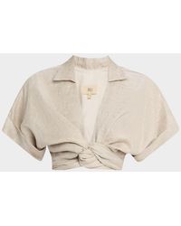 JBQ - Chiara Embellished Twist-Front Top - Lyst