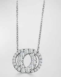 Frederic Sage - 18k White Gold Small Love Halo All Diamond Hidden Bale Pendant Necklace - Lyst