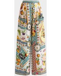 CAMILLA - Magic Of The Mercado Silk Wide-Leg Pants - Lyst