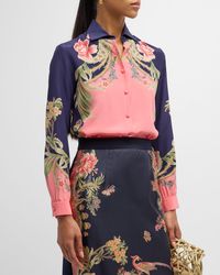 Etro - Enchanted Floral Long-Sleeve Silk Engineered Shirt - Lyst