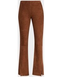Theory - Suede Slit Flare Pants - Lyst