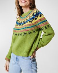 Lingua Franca - Nora Raglan-Sleeve Fair Isle Knit Sweater - Lyst