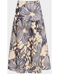 Oliver Seamer Marie Oliver Krista Midi Skirt in Metallic | Lyst