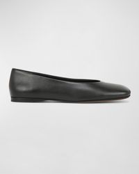 Vince - Leah Leather Square-Toe Ballerina Flats - Lyst