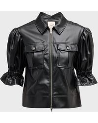 Cinq À Sept - Holly Cropped Vegan Leather Jacket - Lyst