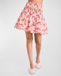 Merlette - Duras Smocked Floral-print Mini Skirt - Lyst