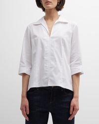 Finley - 3/4-Sleeve Stretch Cotton Swing Shirt - Lyst