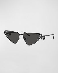 Jimmy Choo - Embellished Metal Cat-Eye Sunglasses - Lyst