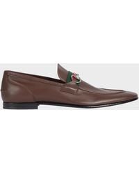 Gucci - Apos;S New Power 2.0 Leather Web-Stripe Bit Loafers - Lyst