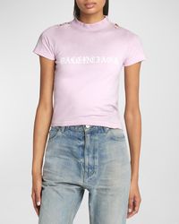 Balenciaga - Gothic Type Shrunk T-Shirt Bodycon Fit - Lyst