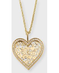 Sydney Evan - 14K Large Icon Wallpaper Heart Charm Necklace With Diamonds - Lyst