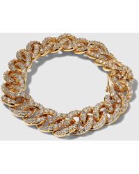 Leo Pizzo - Yellow Gold Link Bracelet With Pave Diamonds - Lyst