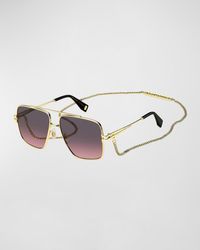 Marc Jacobs - Chain Metal & Plastic Aviator Sunglasses - Lyst