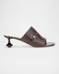Loewe - Toy Panta Leather Slide Sandals - Lyst