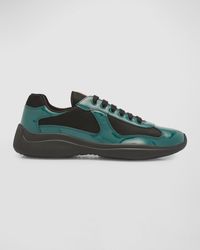 Prada - America'S Cup Patent Leather Patchwork Sneakers - Lyst
