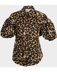Dice Kayek - Print Puff-Sleeve Button-Down Shirt - Lyst