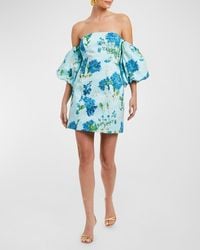 mestiza - Arlowe Floral-Print Off-Shoulder Mini Dress - Lyst