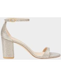 Stuart Weitzman - 75Mm Nudist Metallic Ankle-Strap Sandals - Lyst