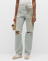 Golden Goose - Kim Bleached Jeans With Crystals - Lyst