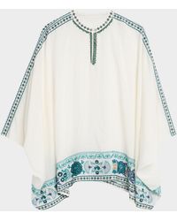 Johnny Was - Xanthi Floral & Geometric-Embroidered Poncho - Lyst
