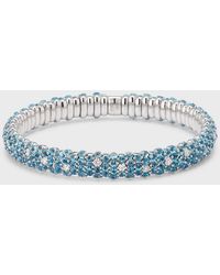 Zydo - 18k White Gold Blue Topaz And Diamond Bracelet - Lyst