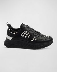 John Richmond - Studded Leather Chunky Sneakers - Lyst