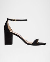 Stuart Weitzman - Nudist Suede Ankle-Strap Sandals - Lyst