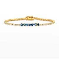 Jennifer Meyer - 4-Prong Diamond And Sapphire Accent Tennis Bracelet - Lyst