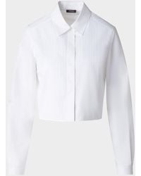Akris - Pleated Cotton Voile Crop Button-Down Blouse - Lyst